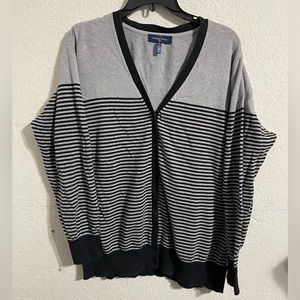 Womens Weekend Striped V-Neck Long Sleeve Cardigan